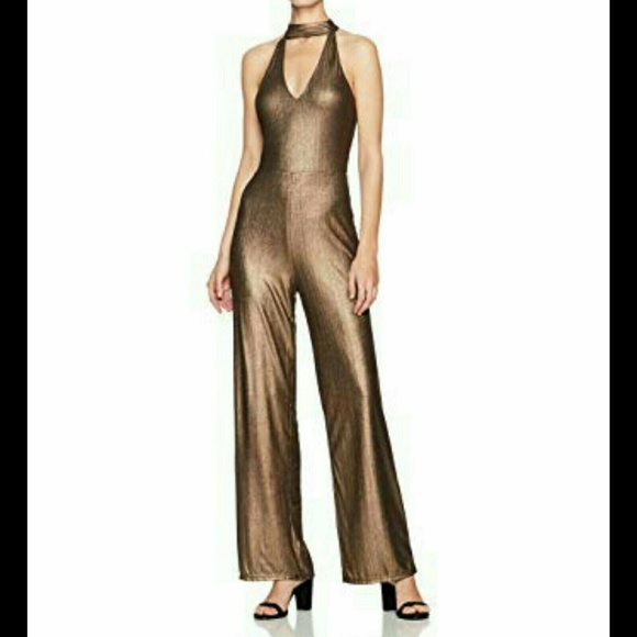 Guess Metallic Bronze Vida Jumpsuit XS NWT - Picture 3 of 3